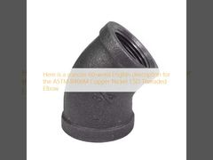 Χαλκό νικέλιο 1.5D Κλωστή αγκώνα ASTM B466M