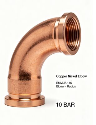 Forged CuNi 70/30 Copper Nickel Elbow, 90° LR Low Temp Service ASTM B16.9
