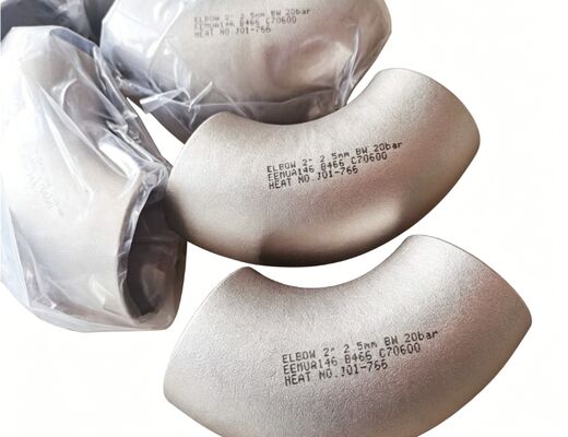 Ανθρακικό νικέλιο αγκώνα, ASTM B466, UNS C70600, ακτίνα 1,5D