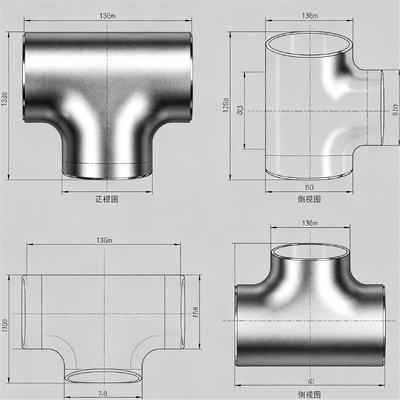 Hot Sale Cupro Nickel Equal Tee 90/10 C70600 ASME B16.11 Συγκόλληση με σπείρωμα/πρίζα